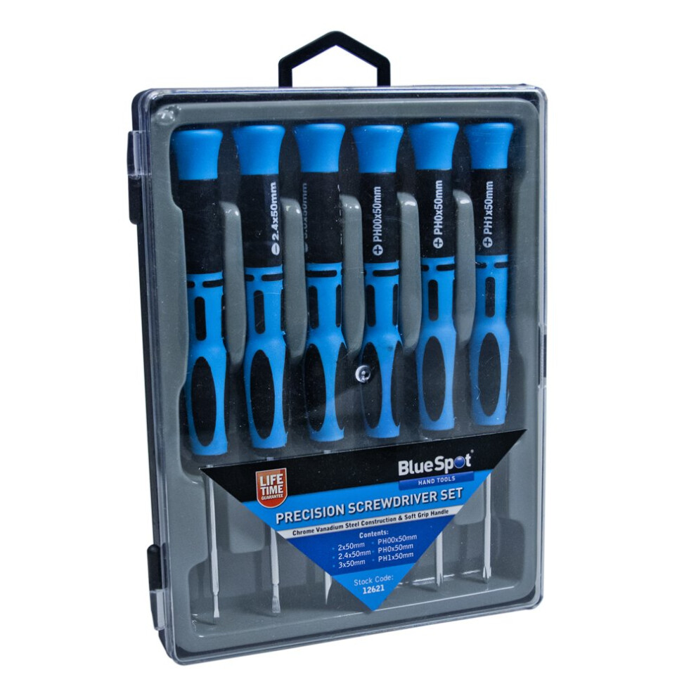 6 Piece Precision Driver Set - Screw Bluespot Tools Bs12621 -  precision screwdriver set 6 bluespot tools bs12621