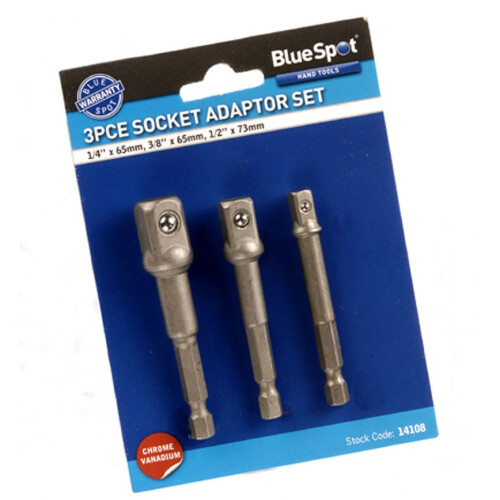 BlueSpot Bluespot 3 Pce Chrome Vanadium Socket Adaptor Set - 14108 Piece Drill -  socket set adaptor 3 14108 piece bluespot drill