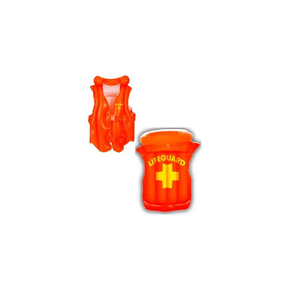 Inflatable Lifeguard Vest - Jacket Watch Float Beach Pool Student Fancy Dress -  inflatable lifeguard jacket vest watch float beach pool student