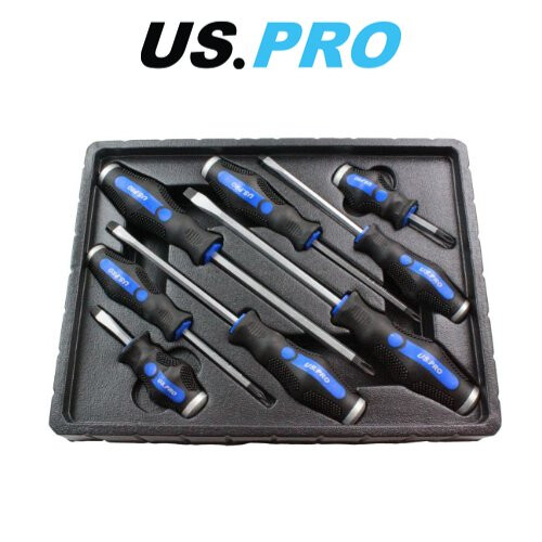 us pro US PRO 8pc Go-Through Screwdriver Set Phillips & Slotted 1605