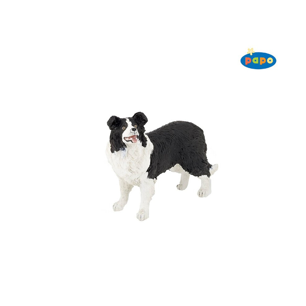 Papo Border Collie Figure 54008 - Hand-Painted 6Cm Miniature, Black/White Collie For Imaginative Play