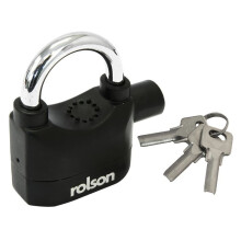 Alarm Padlock With 110db Twin Tone Siren Alarm - Rolson 66857 Security -  padlock alarm rolson 66857 siren security