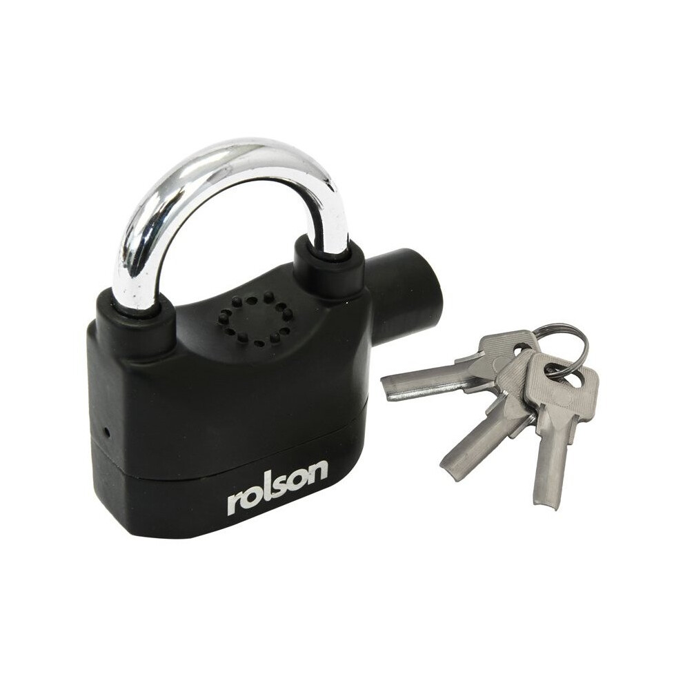 Alarm Padlock With 110db Twin Tone Siren Alarm - Rolson 66857 Security -  padlock alarm rolson 66857 siren security