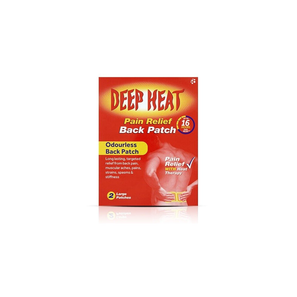 Deep Heat Pain Relief Odourless Back Patch - 2 Large Patches