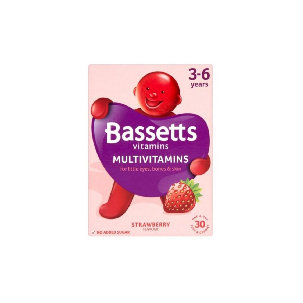 Bassetts Multivitamins Strawberry Flavour 30 Chewable Tablets