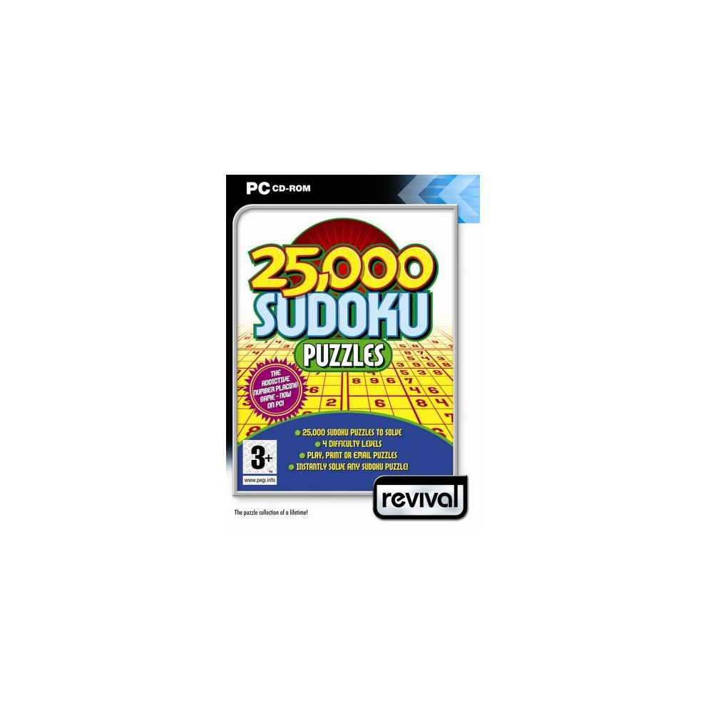 25 000 Sudoku Puzzles (Pc Cd) 5031366050823