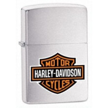 Brushed Chrome Harley Davidson Logo Zippo Lighter - Colour Harley Original Matt - lighter colour logo harleydavidson brushed chrome original matt