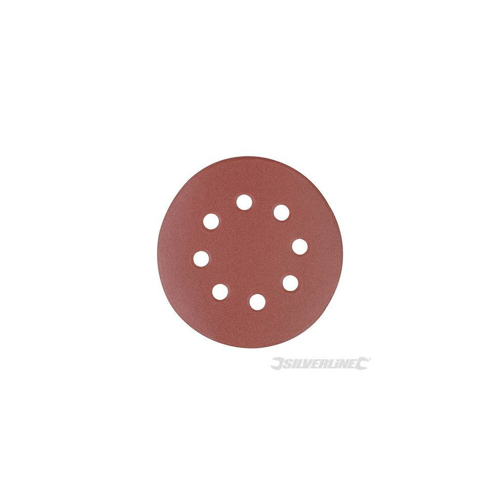 Silverline Hook & Loop Discs Punched 125mm 10pk 125mm 240 Grit - Sanding Sander -  punched discs 125mm grit hook 240 loop sanding silverline 10pk