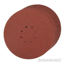 Silverline Hook & Loop Discs Punched 225mm 10pk 225mm 60 Grit - Sanding 274762 -  discs punched hook loop grit 225mm 60 silverline 10pk sanding 274762