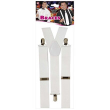 Braces White Accessory For Fancy Dress - Suspenders Carnival Trousers Strap -  white suspenders carnival trousers strap accessoires 20s years mafia