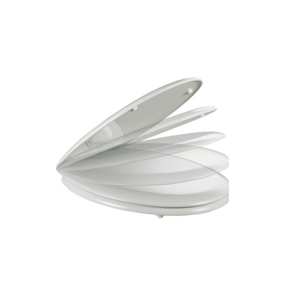 White Luxury Soft Close Plastic Toilet Seat -  seat soft close toilet white oval luxury adjustable bottom elegant design fixing plastic