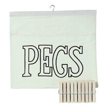 Chef Aid Cotton Peg Bag, White - Bag 10e50555 Laundry - cotton peg bag chef aid 10e50555 laundry
