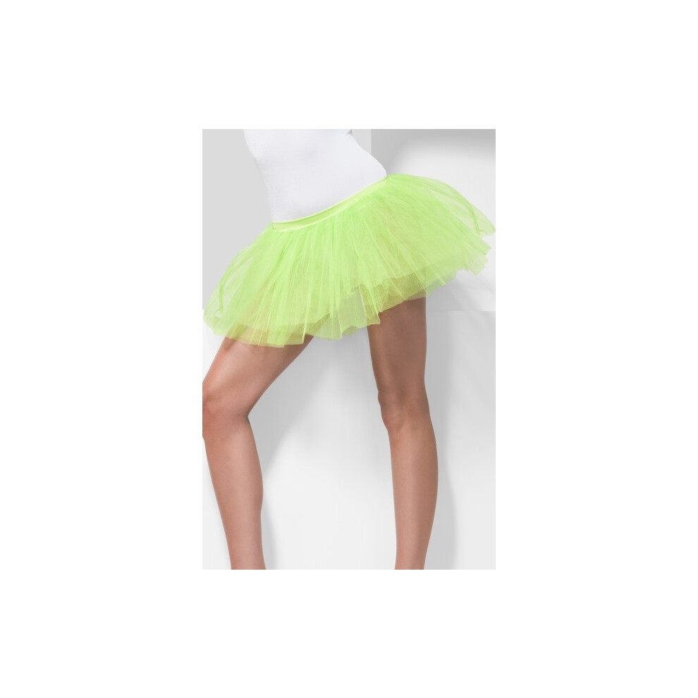 Smiffy's 30Cm Neon Tutu Underskirt - Tutu Neon Underskirt Fancy Dress 80S Ladies Adult Accessory 1980S Green