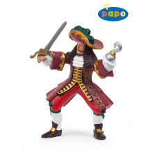 Figurine Capitaine pirate - PAPO - Rouge - Garçon - 3 ans et plus - Intérieur