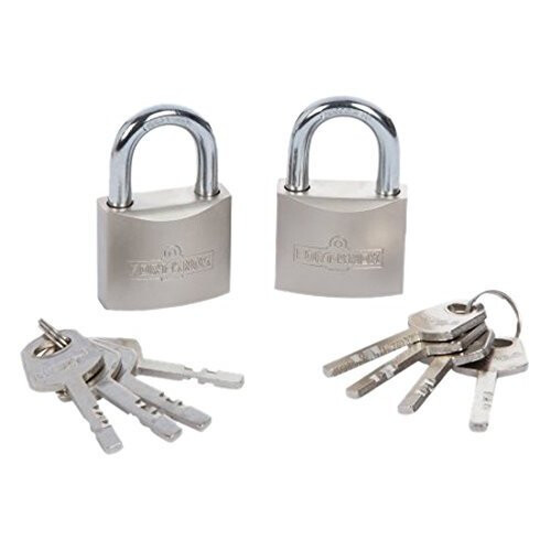 Fort Knox 2 Pce 40mm Satin Finish Keyed Alike Padlocks - Set Steel Keys All Same -  2 set keyed alike 40mm satin steel padlocks keys all same
