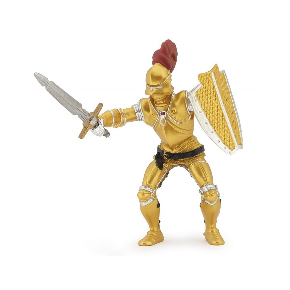 Papo Knight In Gold Armour - Figure New Golden Armor 8cm Castles 39778 - Knight Papo Gold Armour Figure New Golden Armor 8 Cm Castles 39778