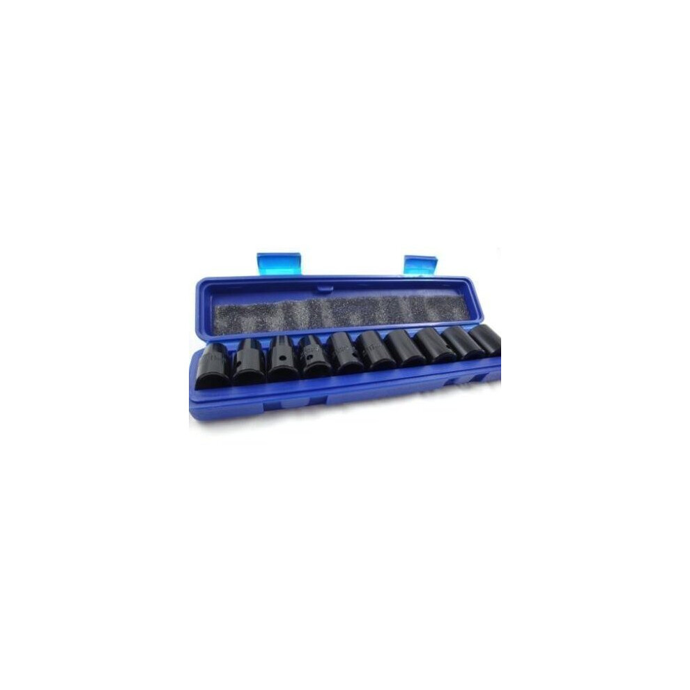 10Pcs Pro Air Impact Shallow Socket Set With 1/2" Drive - 12 10Pc Sockets - Impact 12 Set Socket 10Pc Shallow Drive Sockets Metric 24Mm 5055143906318