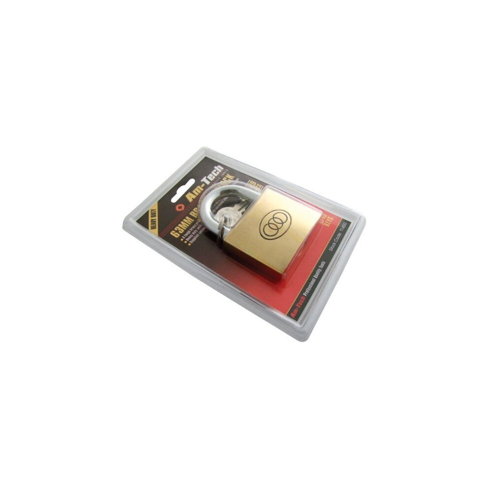 63Mm Brass Padlock - Security Keys Gate Toolbox Locker - 63Mm Brass Padlock Security Keys Gate Toolbox Locker 5032759006175