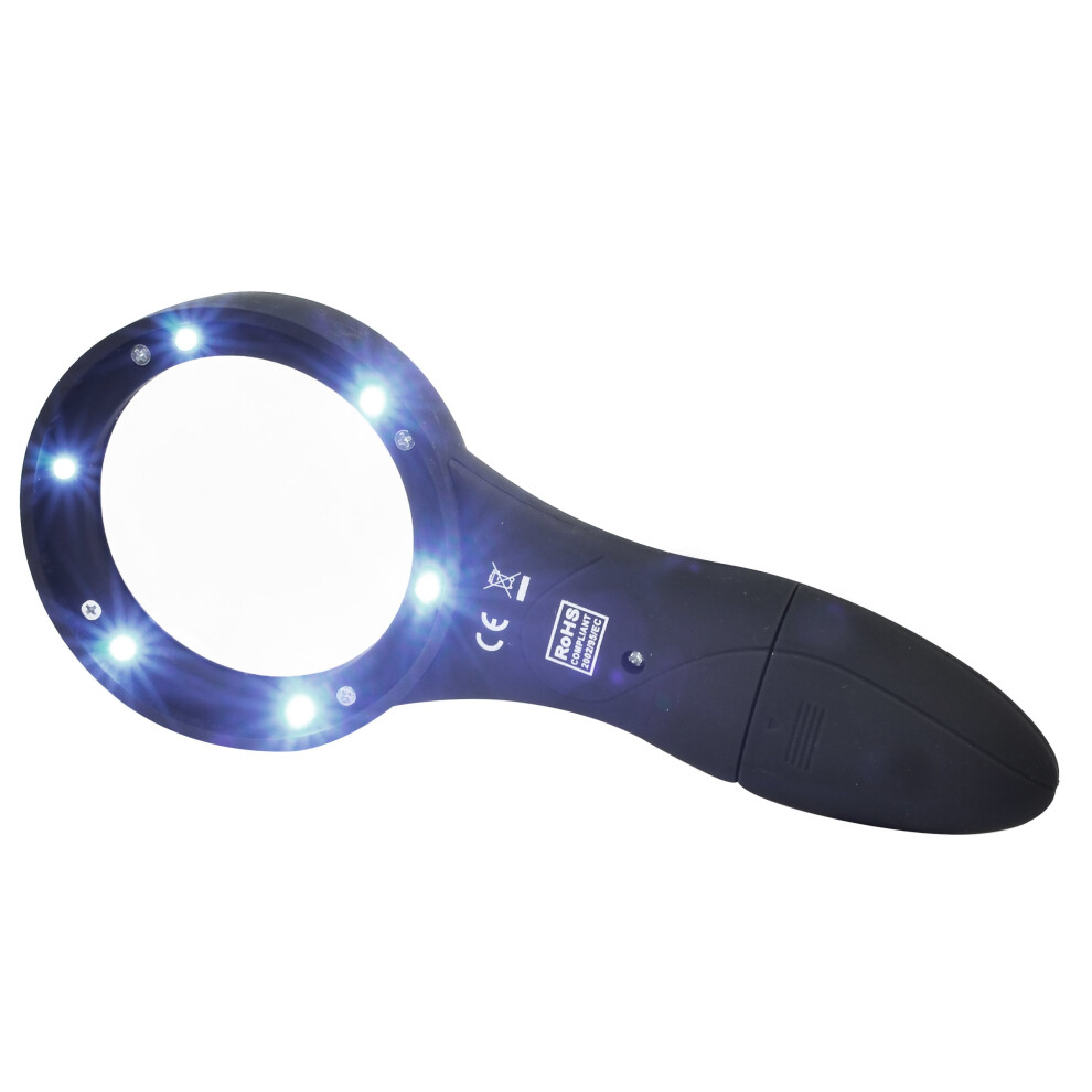 Mini LED Magnifying Glass - Rolson 6 Illuminated 60328 Lights -  magnifying glass led rolson 6 mini illuminated 60328 lights
