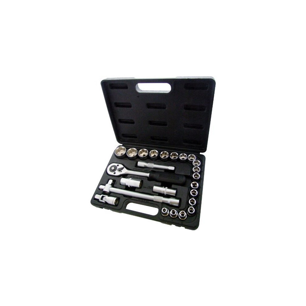 25Pc 1/2" Drive Socket Set - 25 12 Crv Amtech Piece Extension Bar Case - Socket Set Drive 25 12 Crv Amtech Piece 25Pc Extension Bar Case 5032759032099