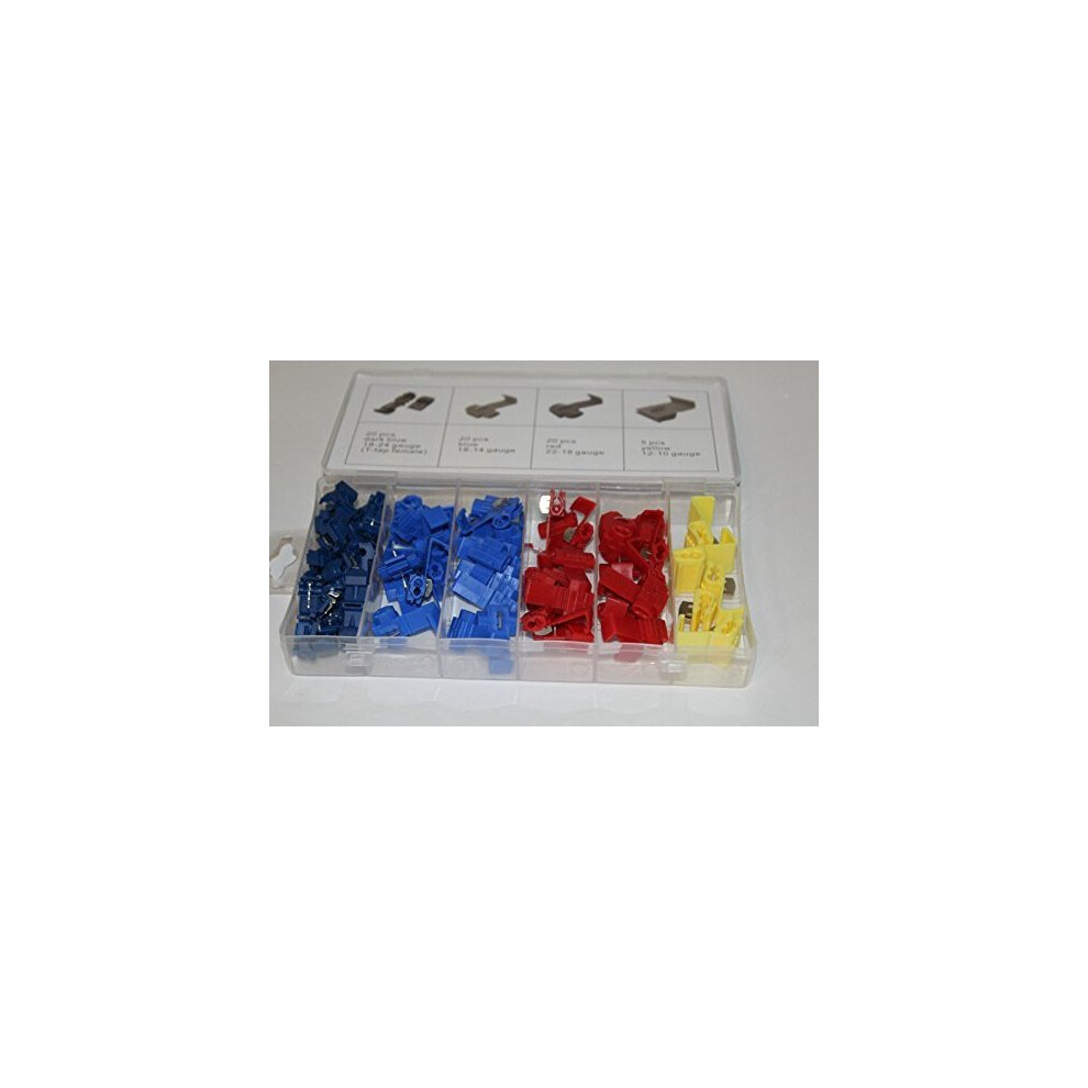 65 Piece Pvc Quick Splice Connector (T-Tap Female) Gauge - Scotchlok Type - Quick Splice Lock Connector Connectors Cable Crimp Wire 65Pc Scotch 5055143919738