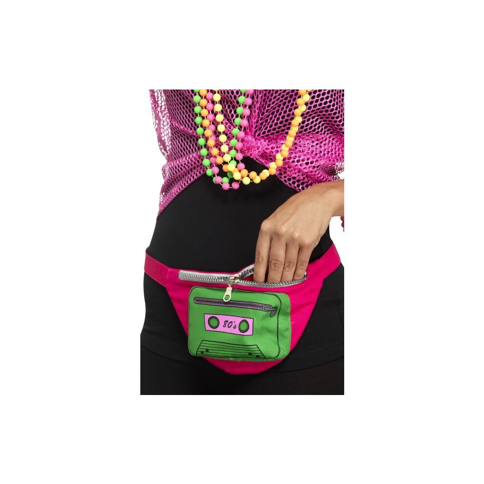 Smiffy's 44650 80's Bum-bag (one Size) - 80s Bumbag Retro Pack Fanny Neon Fancy -  80s bumbag retro pack fanny neon fancy dress multi coloured