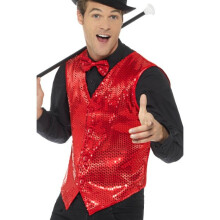 Smiffy's 46960xl Sequin Waistcoat (x-large) - Fancy Dress Cabaret Adults - sequin waistcoat fancy dress cabaret adults costume accessory mens