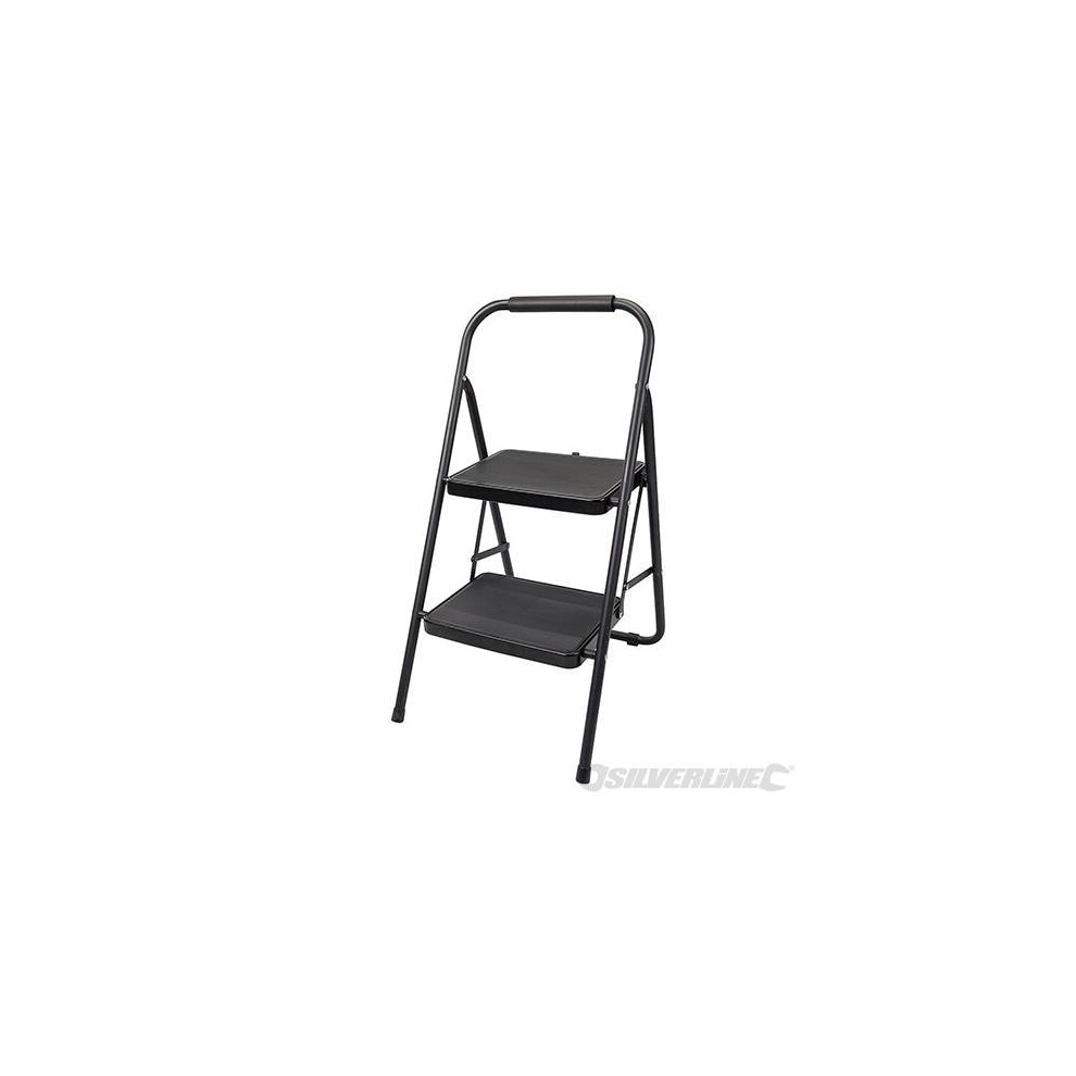 Silverline Step Ladder 430mm 2-tread - 226092 150kg Capacity -  ladder step silverline 226092 150kg capacity