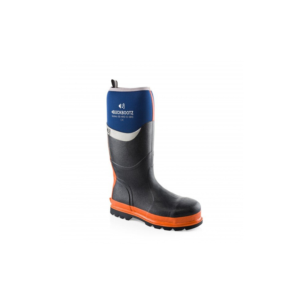 (Blue, 8 (Adults)) Buckler Waterproof Safety Wellington Boots