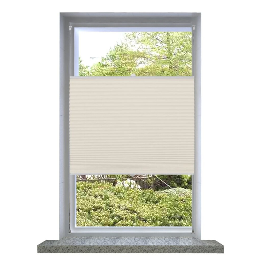 vidaXL Plisse Blind 50x100cm Cream Pleated Window Curtain Shade Sunscreen