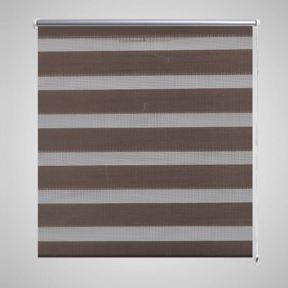 vidaXL Zebra Blind 120x175cm Coffee Home Office Window Roller Shade Sunscreen