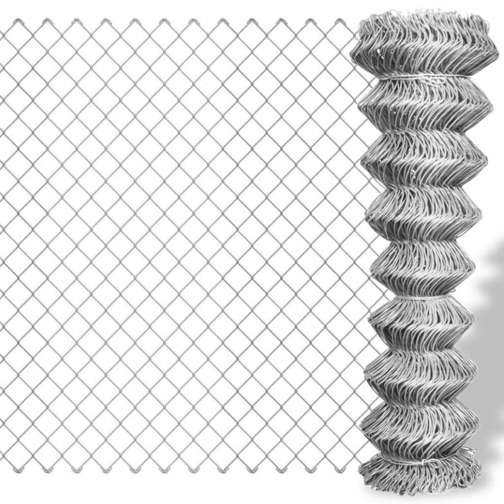 Galvanised Chain Link Fence 15 x 1.5 m