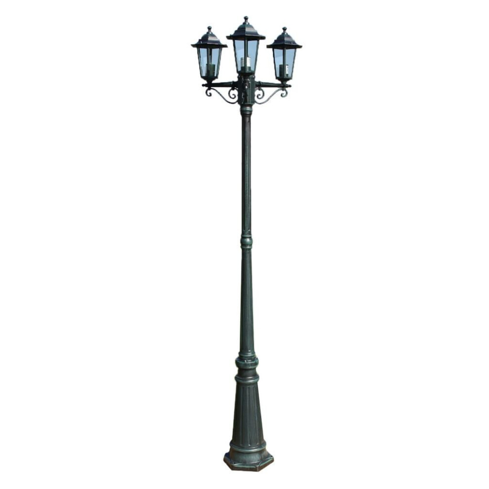 vidaXL Preston Garden Light Post 3-arms 215cm Dark Green Outdoor Standing Lamp