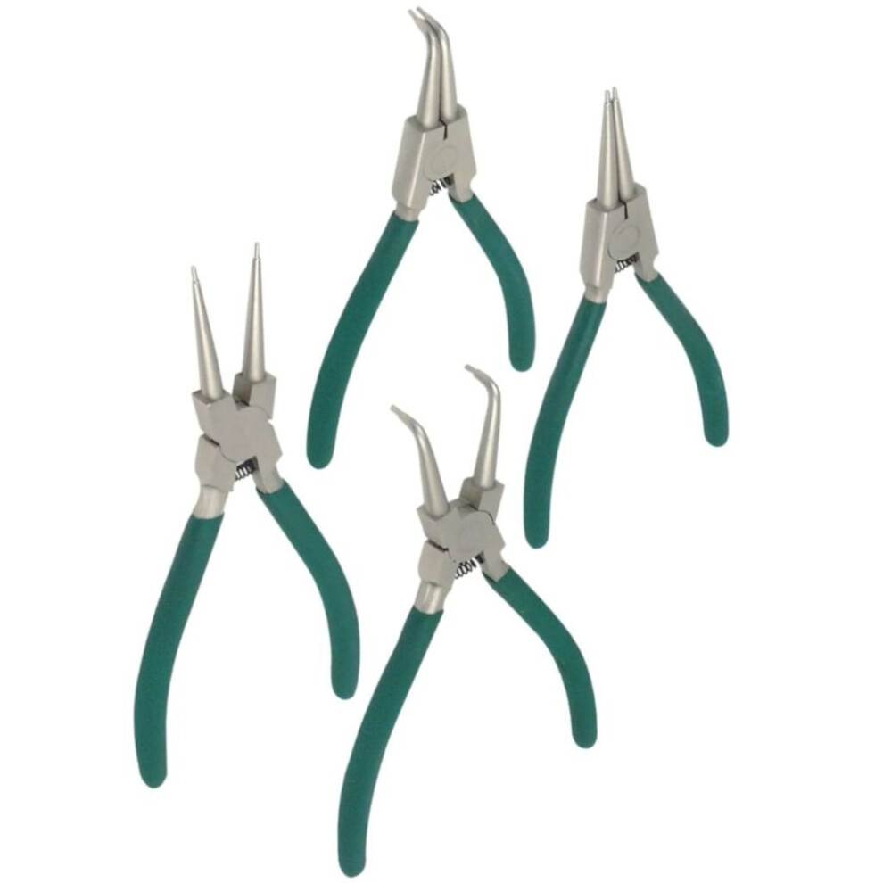 Brüder Mannesmann 4 Piece Circlip Pliers Set 180mm Straight/170mm Angular 10471