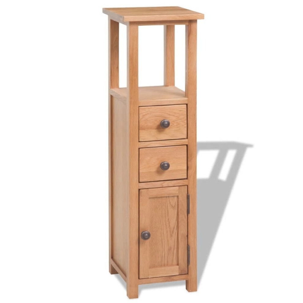 vidaXL Solid Oak Wood Corner Cabinet Brown Bathroom Shelf Cupboard Tower Unit