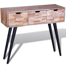 Console Table Reclaimed Teak Handmade with 3 Drawers Living Room Furniture