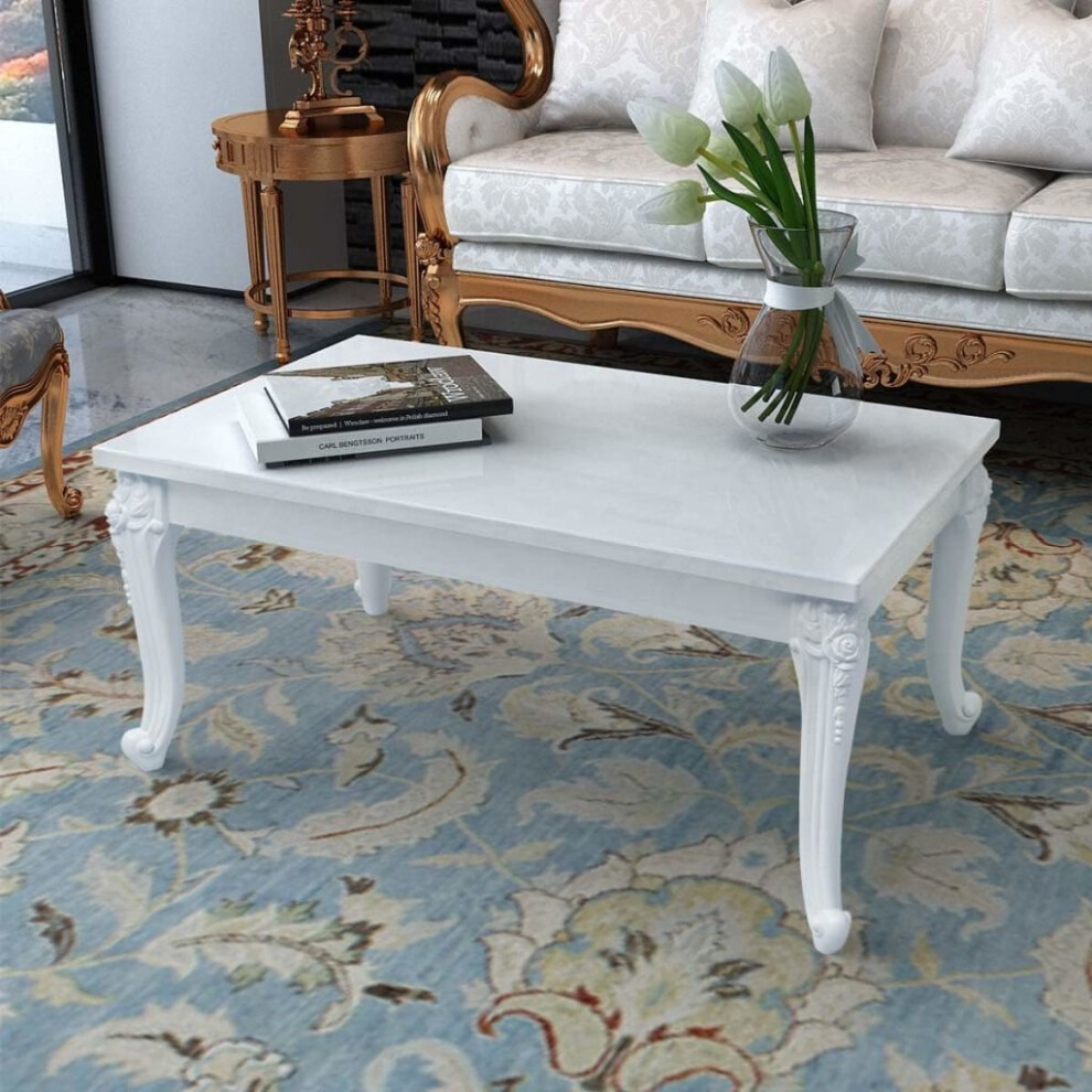 Vidaxl Coffee Side End Couch Table High Gloss White Modern Design Living Room