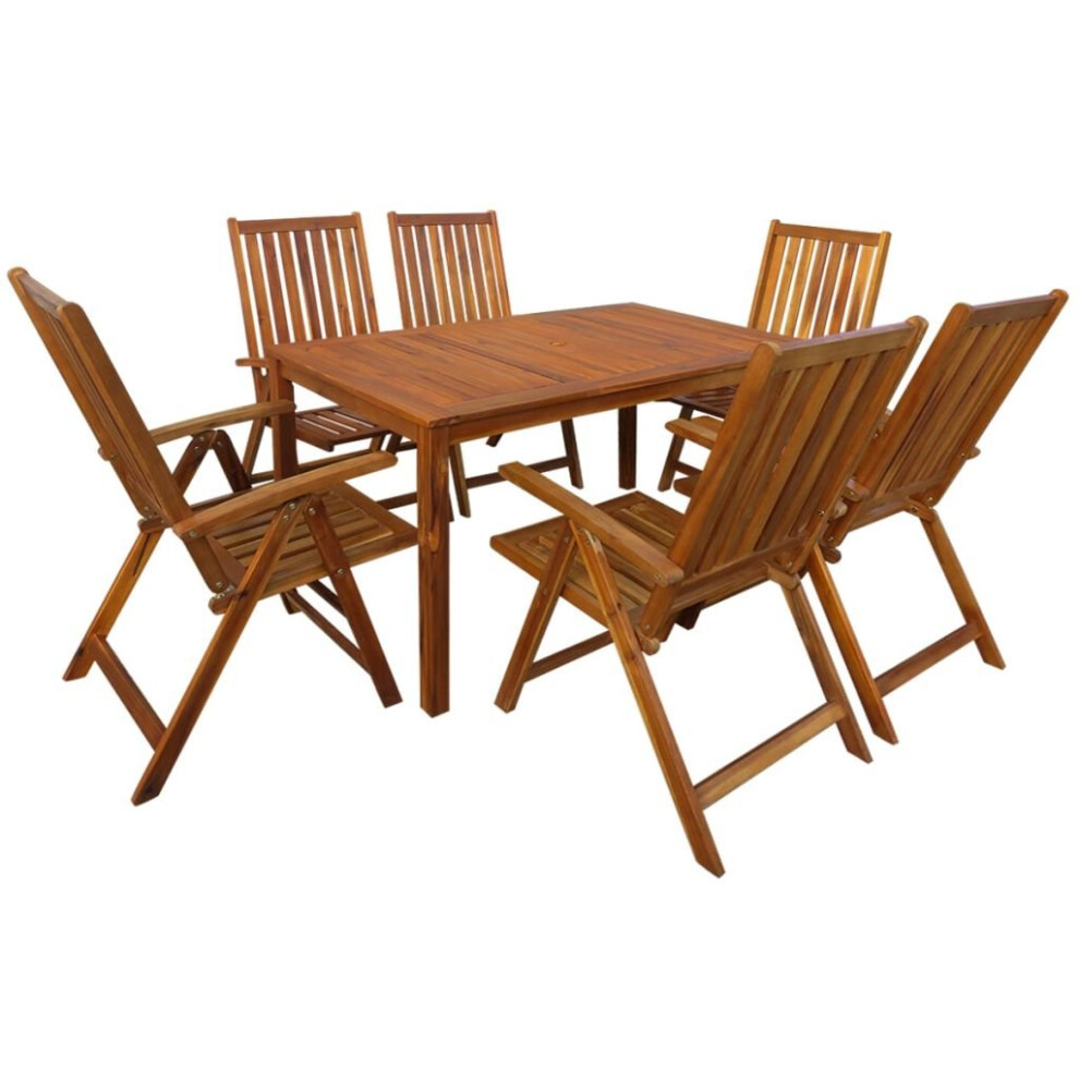 vidaXL 7 Piece Outdoor Dining Set Solid Acacia Wood