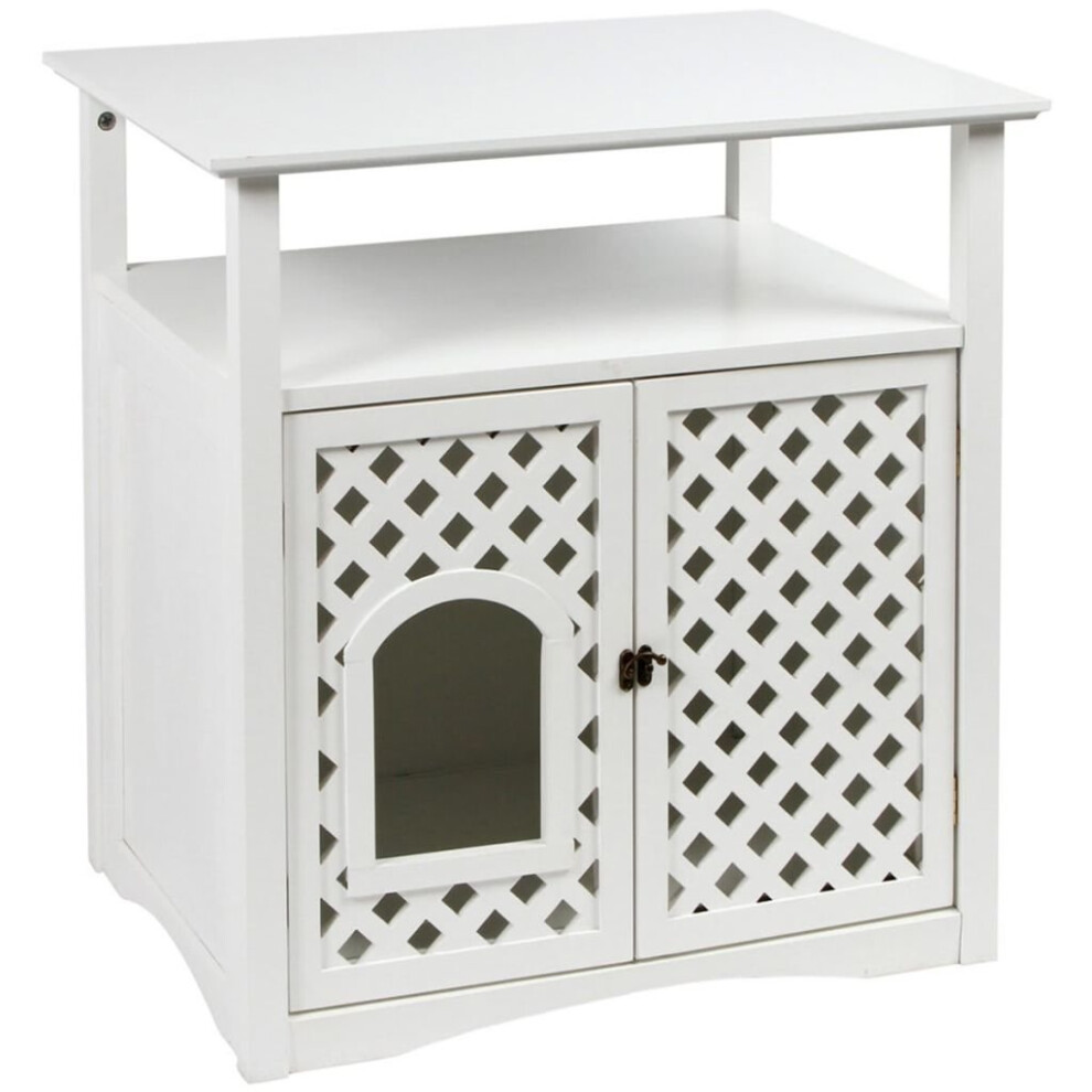 Photos - Other for Cats VidaXL Kerbl Litterbox Cabinet Helena 64x46x65 cm White 82662 