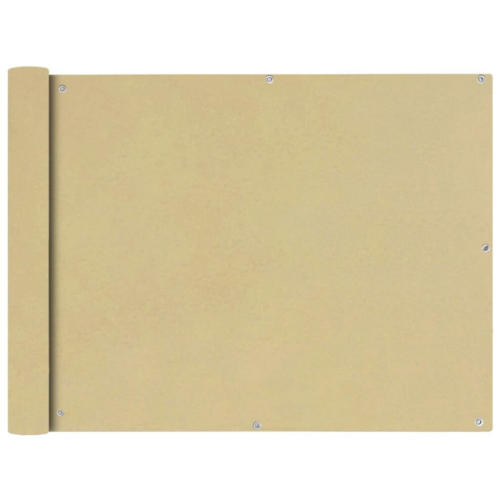 Vidaxl Balcony Screen Oxford Fabric 90X400cm Beige Garden Patio Panel Sunshade