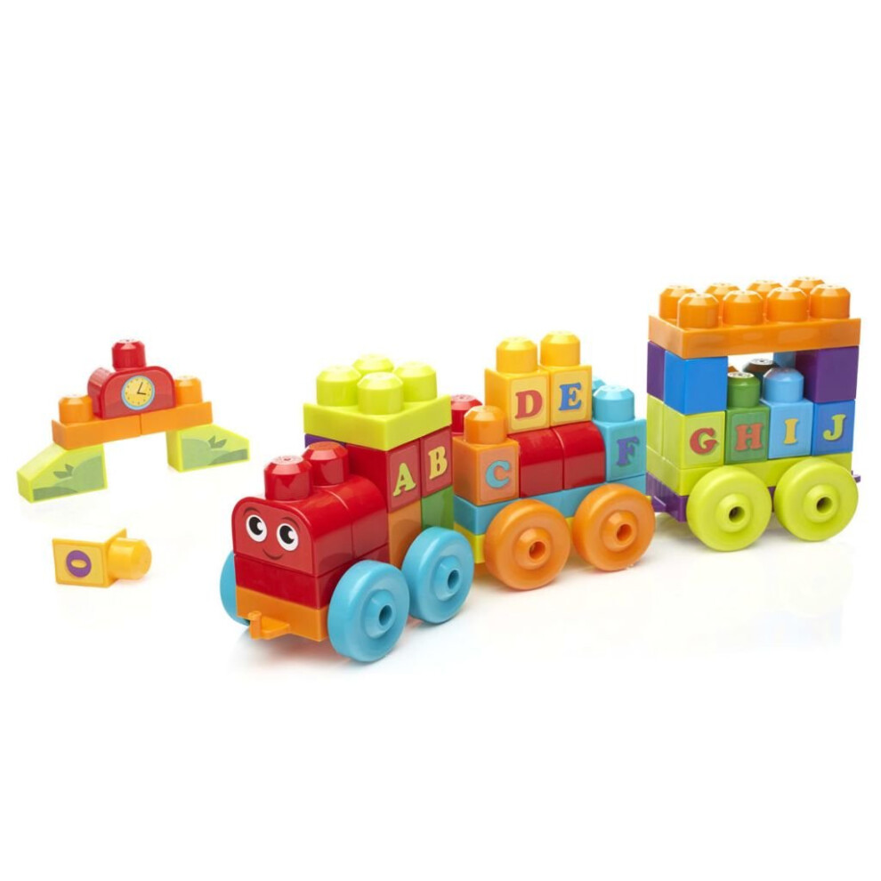 Vidaxl Mega Bloks First Builders 60 Piece Abc Learning Train Dxh35