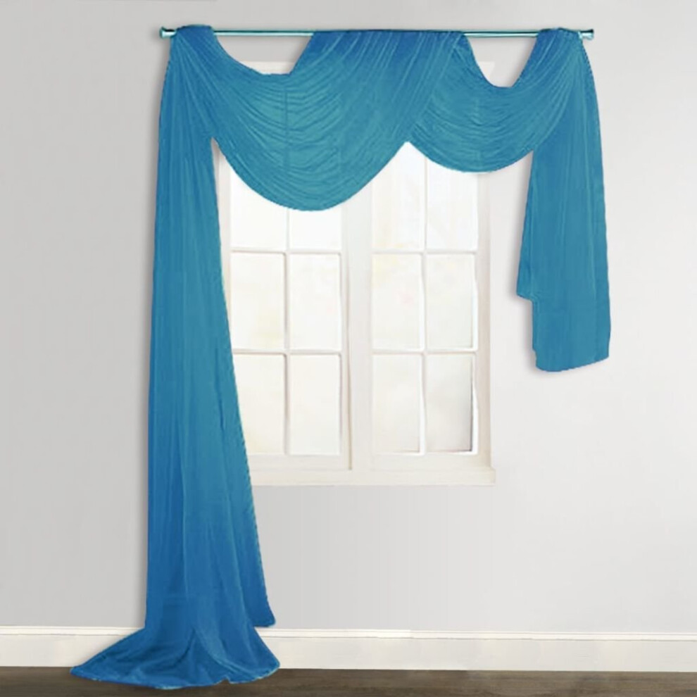 Sheer Voile Drape 140 x 600 cm Turquoise