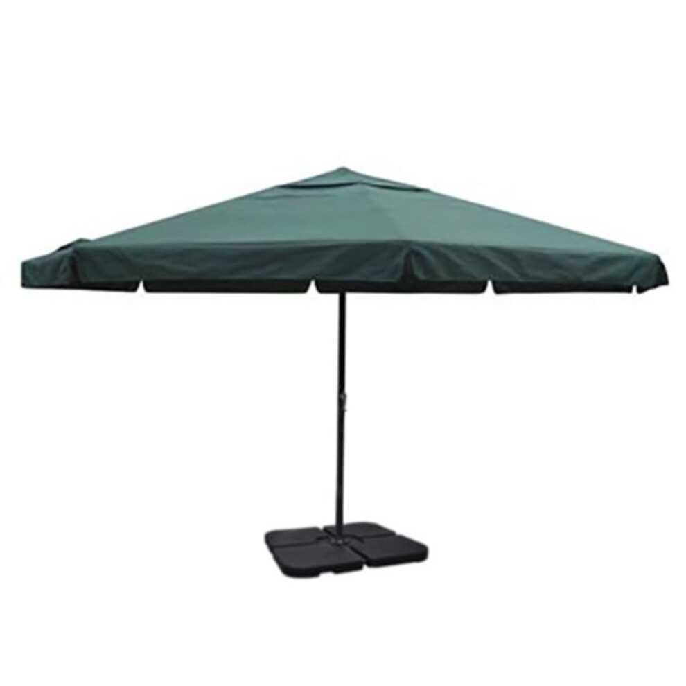 Vidaxl Aluminium Garden Parasol With Portable Base Outdoor Umbrella Green