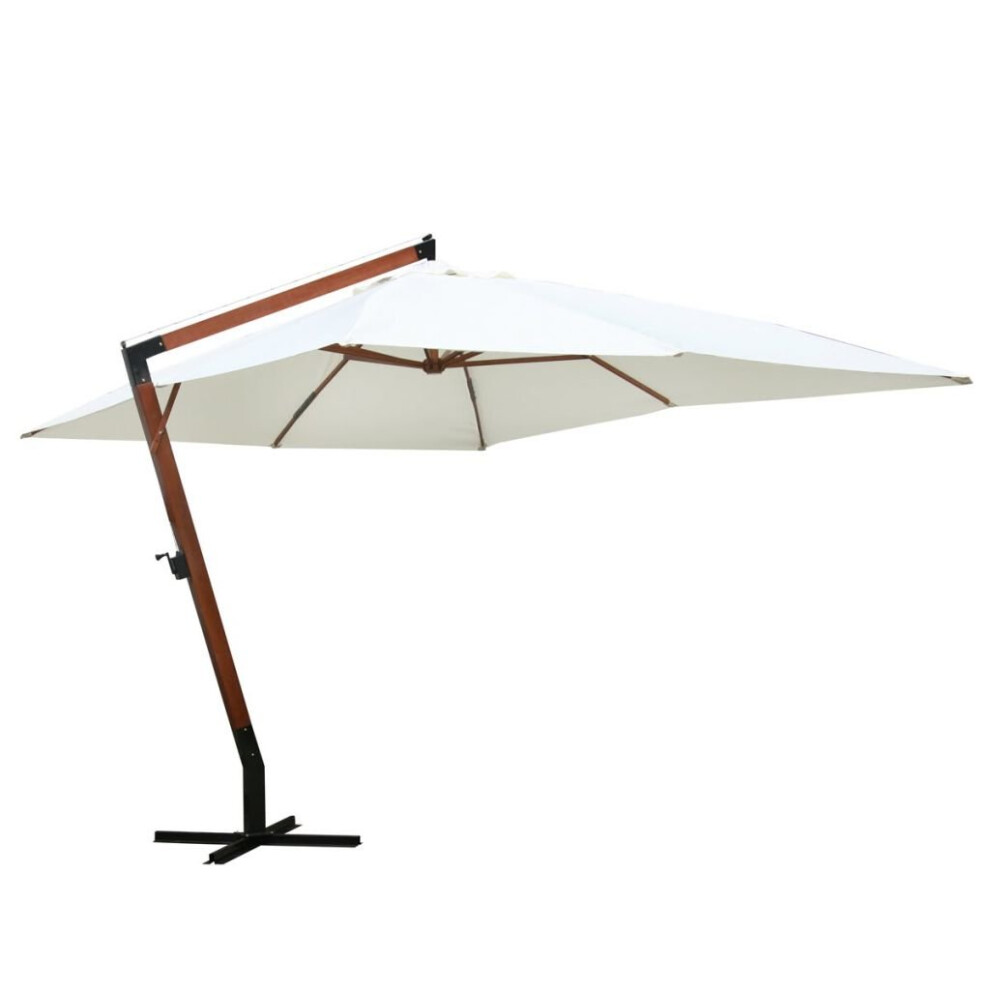vidaXL White Hanging Parasol | Garden Parasol 3 x 4m