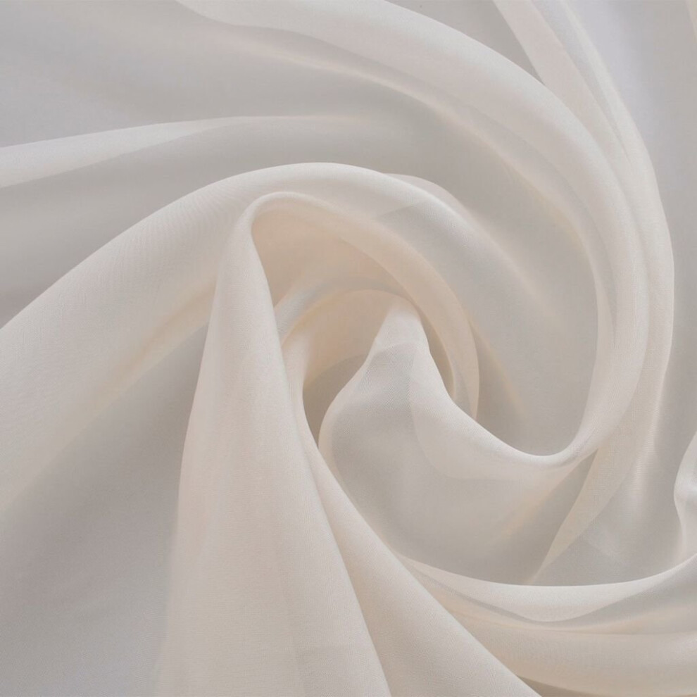 vidaXL Voile Fabric 1.45x20m Cream Wedding Fashion Material Dress Textiles