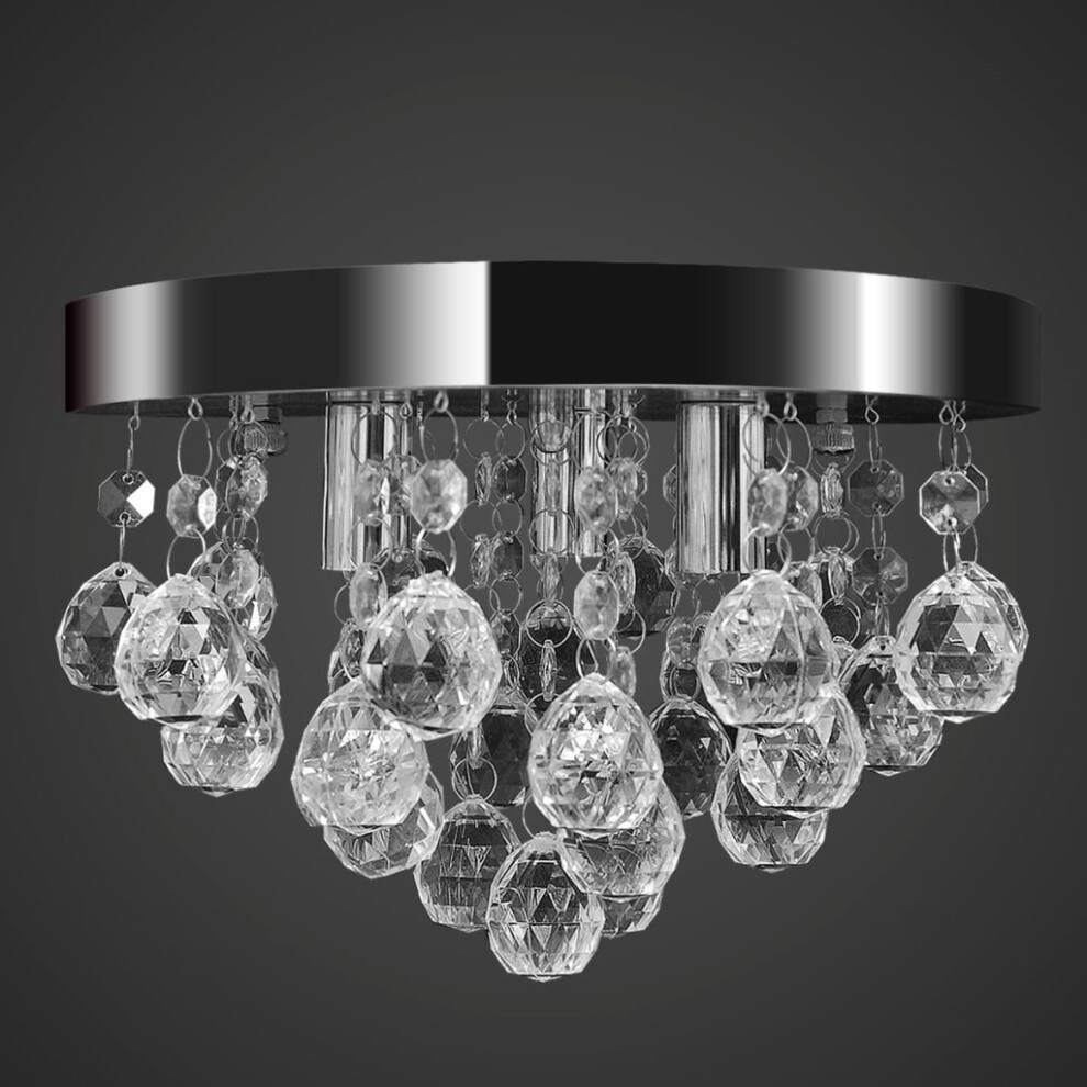 vidaXL Pendant Ceiling Lamp Crystal Design Chrome Chandelier Lighting Fixture