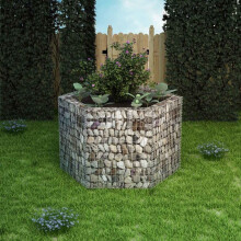 vidaXL Hexagonal Gabion Raised Bed Outdoor Garden Plant Basket Pot Raised Bed