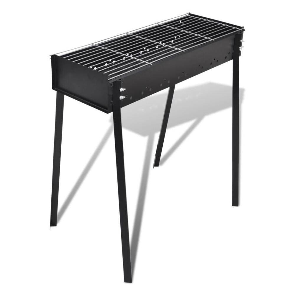 Black Steel Barbecue Stand | Charcoal BBQ 75 x 28cm