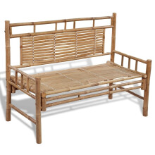 Bamboo Slat Back Bamboo Bench/Bamboo Chair with Backrest Waterproof Lounger
