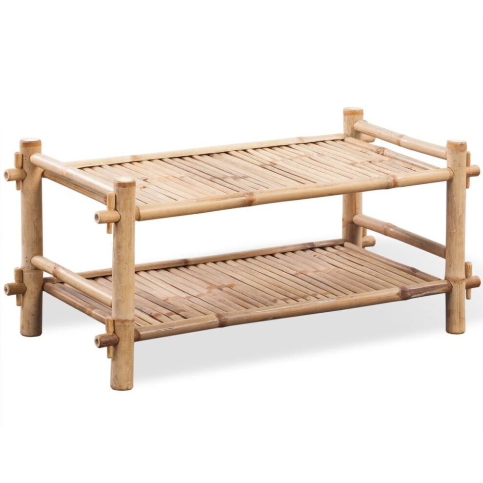 vidaXL 2-Tier Bamboo Shoe Rack Bench Shoe Storage Cabinet Shoe Shelf Organiser